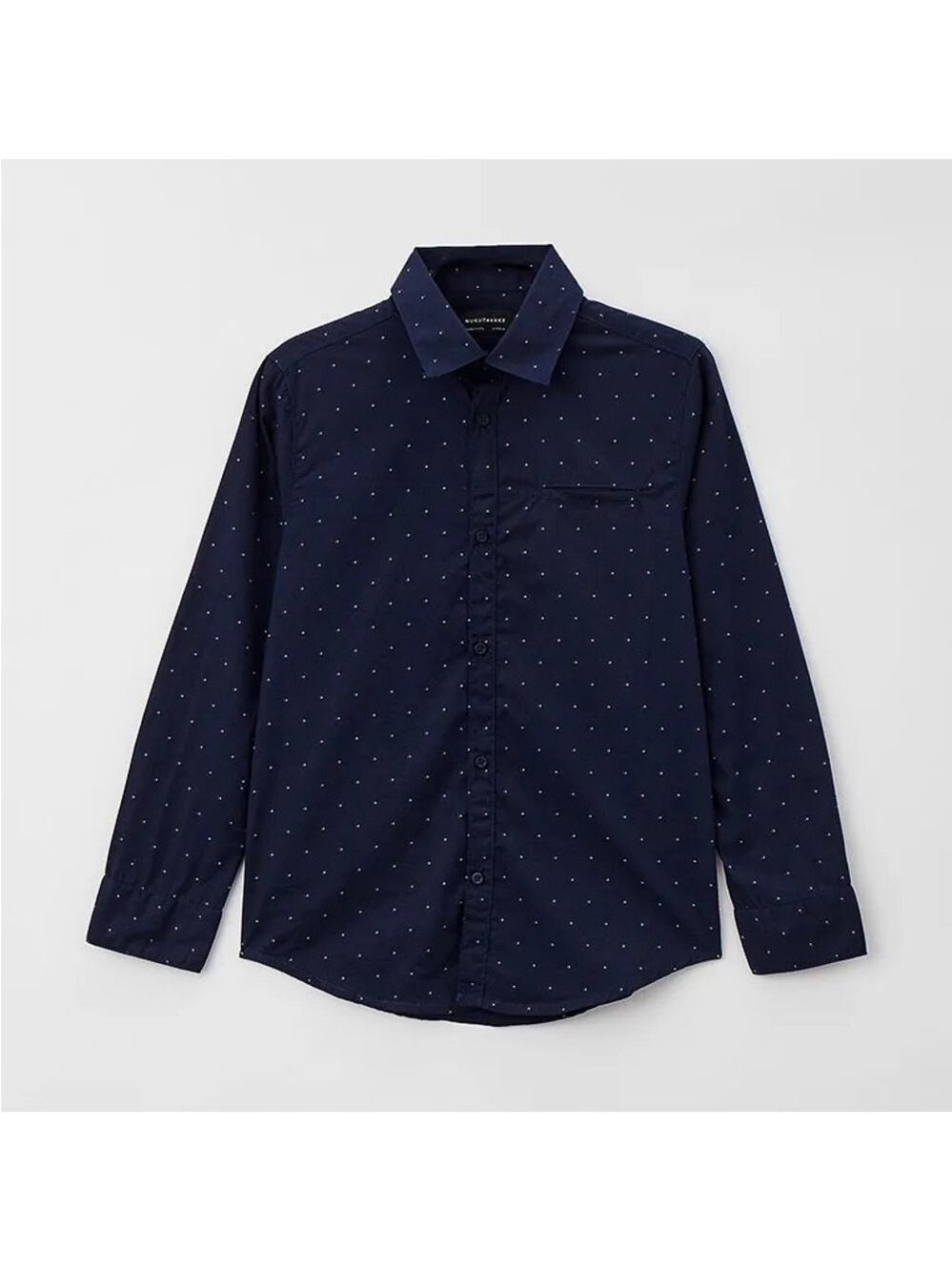 Size 10 Boys Mayoral Dark Blue Patterned Button Down Shirt